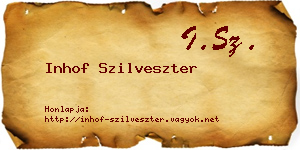 Inhof Szilveszter névjegykártya